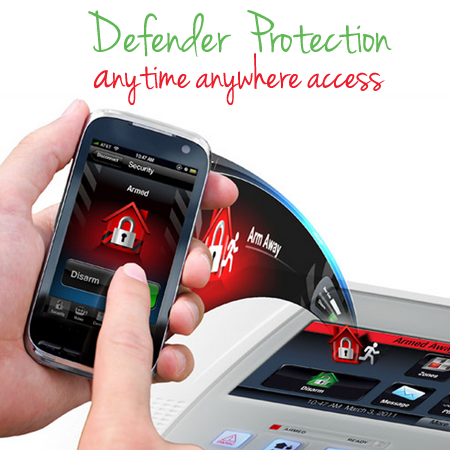 Defender Protection Security Alarms with Anytime Anywhere Access